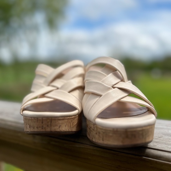 🍂Sam & Libby Cork Wedge Sandal Slip On Shoes - Picture 4 of 13